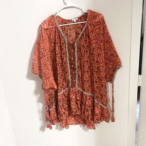 Poupette St. Barth Boho Poncho cotton embroidery